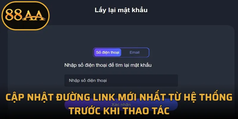 Cập nhật đường link mới nhất từ hệ thống trước khi thao tác